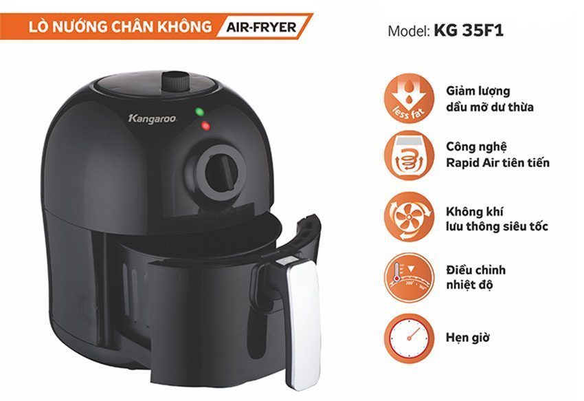 noi-chien-khong-dau-kangaroo-kg35f1-7 ưu điểm của Nồi chiên không dầu Kangaroo KG35F1