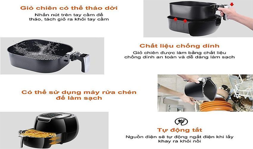 noi-chien-khong-dau-mishio-mk-165-2 Cấu tạo của Nồi chiên không dầu Mishio MK-165
