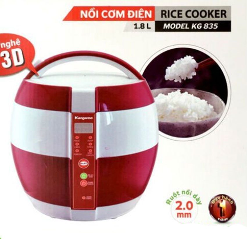 noi-com-dien-kangaroo-kg835-4 Nồi cơm điện Kangaroo KG835 ứng dụng công nghệ nấu 3D giúp cơm thơm ngon hơn