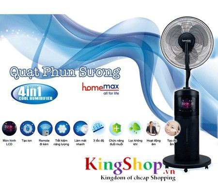 Quạt phun sương Homemax HMQS-HB05 - Thương hiệu Mã lai - Hàng chính hãng 1 Quạt phun sương Homemax HMQS-HB05 - Thương hiệu Mã lai - Hàng chính hãng