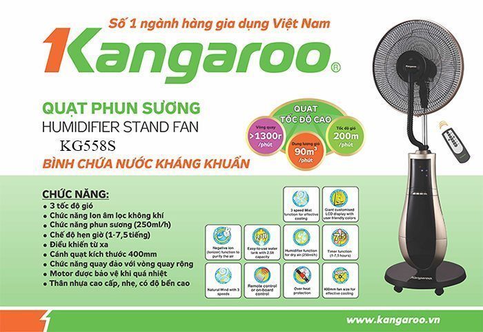 quat-phun-suong-kangaroo-kg558s-3 Quạt làm mát điều hòa Kangaroo KG558S
