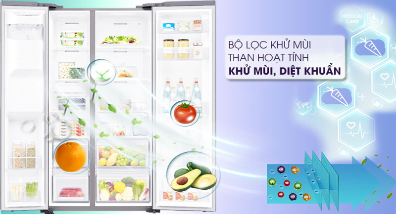 tu-lanh-inverter-samsung-rs64r5101sl-sv-5 Bộ lọc khử mùi của Tủ lạnh Inverter Samsung RS64R5101SL/SV
