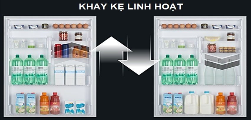 tu-lanh-inverter-toshiba-gr-ag58va-gg-4 Thiết kế khay kệ linh hoạt của tủ lạnh Inverter Toshiba GR-AG58VA-GG
