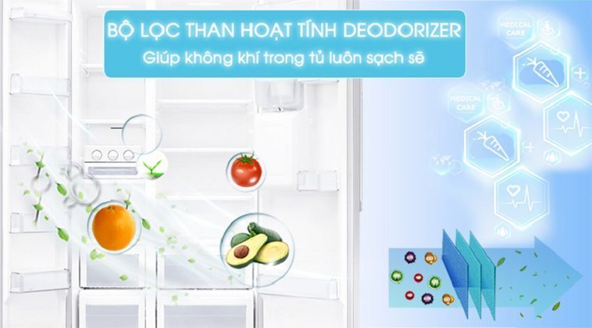 tu-lanh-samsung-rs52n3303sl-7 Tủ lạnh Samsung Inverter 538 lít RS52N3303SL sử dụng bộ lọc than hoạt tính