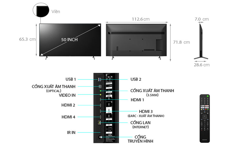 Android Tivi Sony 4K 50 inch KD-50X80J/S