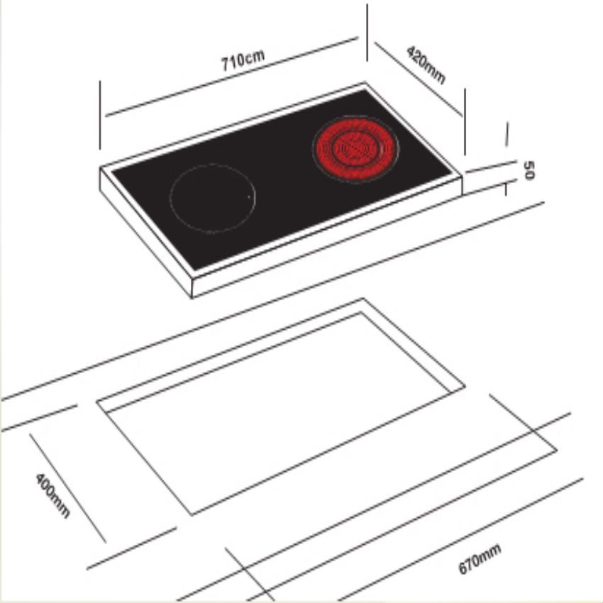 bep-dien-tu-lorca-ta1007ec-1 kích thước lắp đặt bếp điện từ hồng ngoại Lorca TA 1007EC