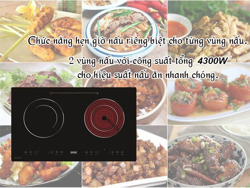 Chức năng của Bếp đôi điện từ hồng ngoại Giovani G-231ET