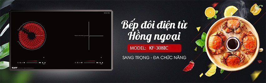 bep-doi-hong-ngoai-dien-tu-kaff-kf-308ic-4 Bếp đôi hồng ngoại điện từ Kaff KF-308IC