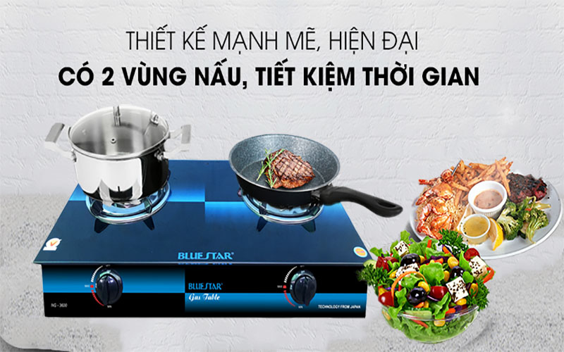 bep-gas-doi-bluestar-ng-3600-3 Thiết kế của Bếp gas đôi Bluestar NG-3600