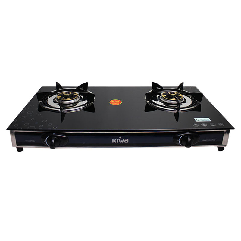 Bếp gas đôi dương kính Kiwa KA-2231GB - Hàng chính hãng 1 Bếp gas đôi dương kính Kiwa KA-2231GB - Hàng chính hãng