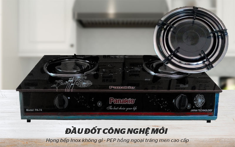 bep-gas-doi-panakio-pa-74-3 Công nghệ đầu đốt hồng ngoại của Bếp gas đôi Panakio PA-74