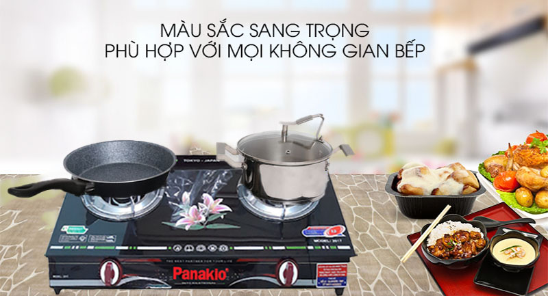 bep-gas-doi-panakio-pg-70sv-4 Thiết kế sang trọng của Bếp gas đôi Panakio PG-70SV