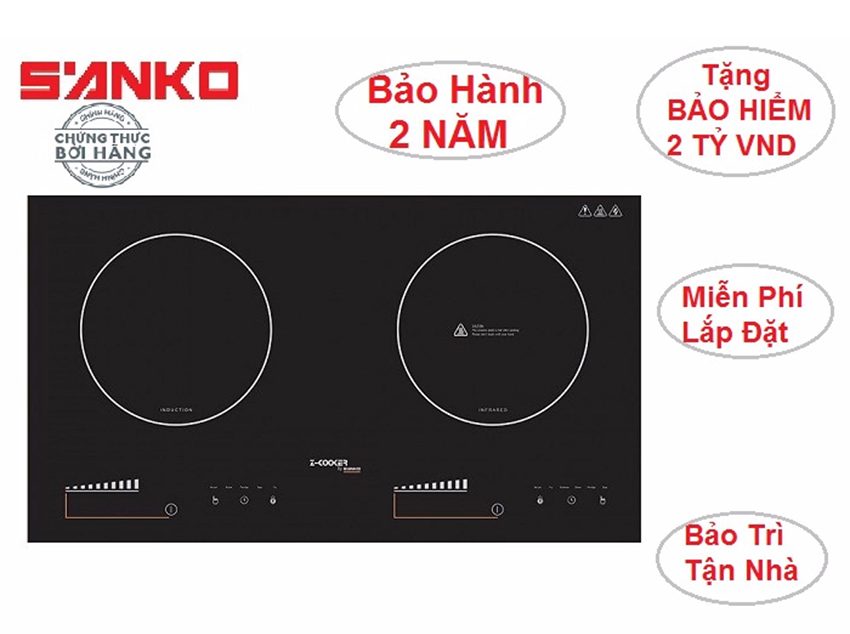 bep-hong-ngoai-dien-tu-senko-z-cooker-1 Chi tiết bếp 1 từ 1 hồng ngoại Sanko Z-Cooker 4000W