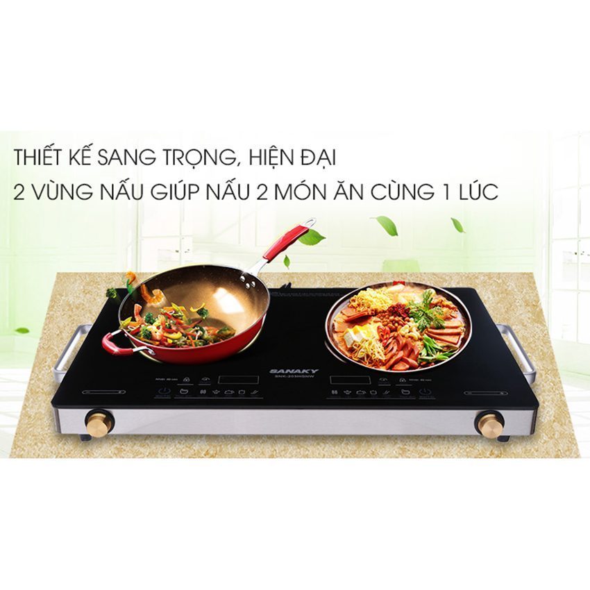 Thiết kế của bếp hồng ngoại đôi Sanaky SNK-203HGNW
