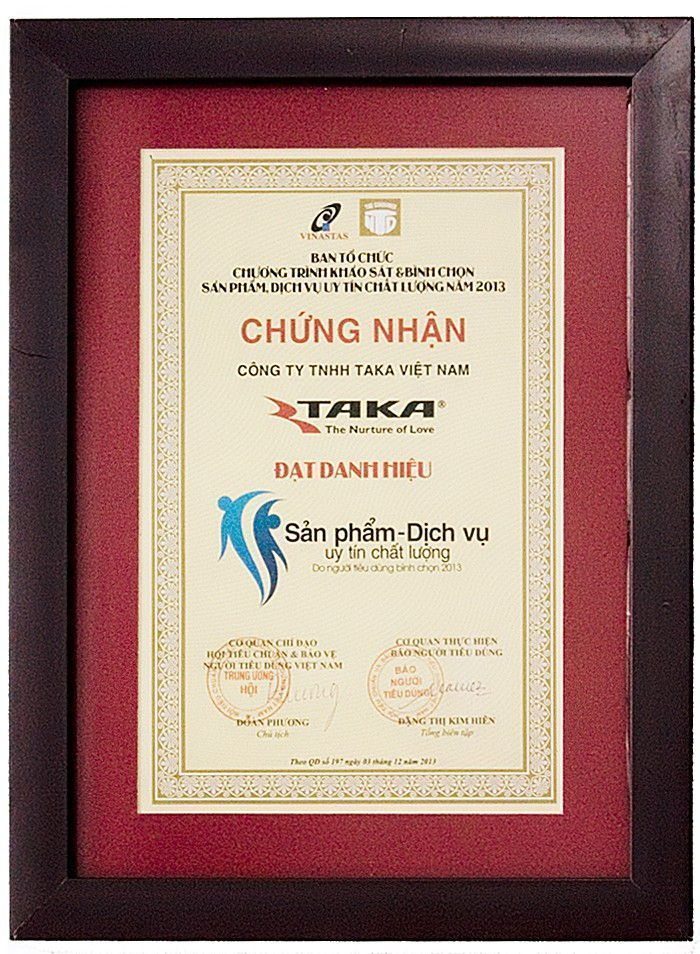 chung-nhan-taka-1 Chứng nhận chất lượng TAKA