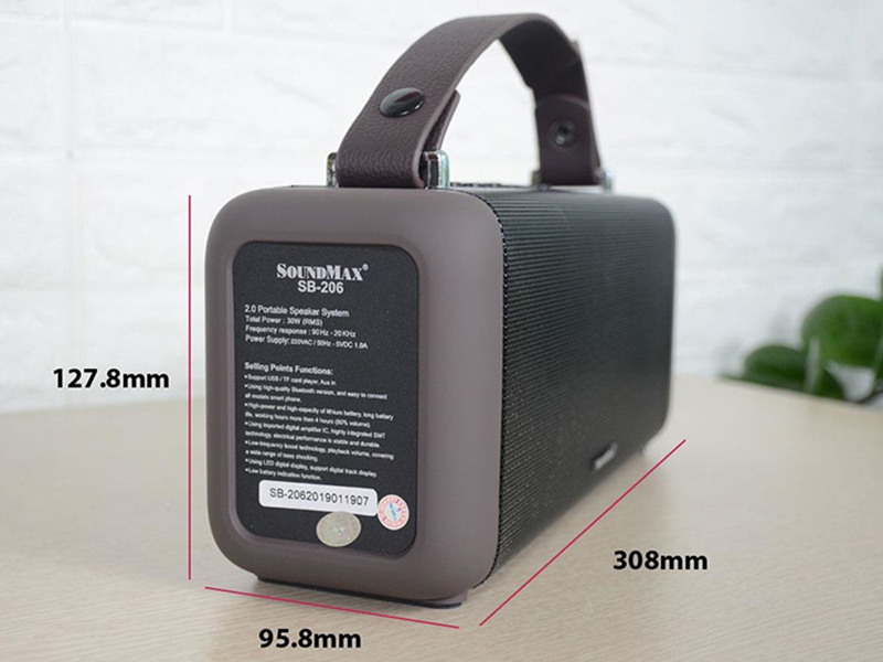 loa-bluetooth-soundmax-sb-206-2 Loa Bluetooth Soundmax SB-206 thời gian sạc đầy pin nhanh chóng 3 giờ