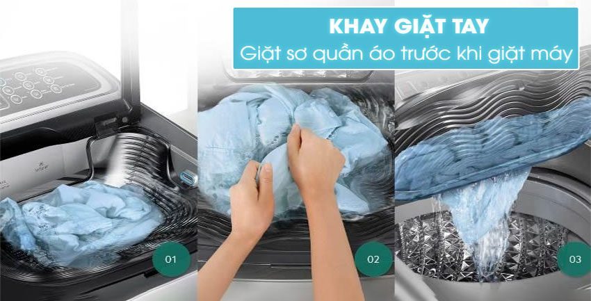may-giat-samsung-wa10j5710sg-sv-5 Khay giặt tay tích hợp của Máy giặt Samsung WA10J5710SG/SV