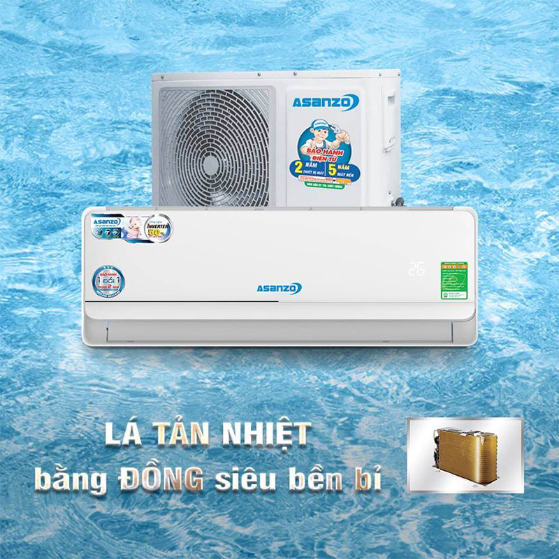 may-lanh-inverter-asanzo-k09a-3 Máy lạnh Inverter Asanzo K09A với dàn tản nhiệt