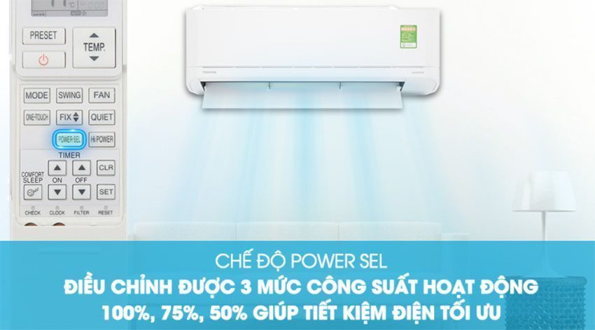 may-lanh-inverter-toshiba-ras-h10xkcvg-v-4 Chức năng Power Sel của Máy lạnh inverter Toshiba RAS-H10XKCVG-V