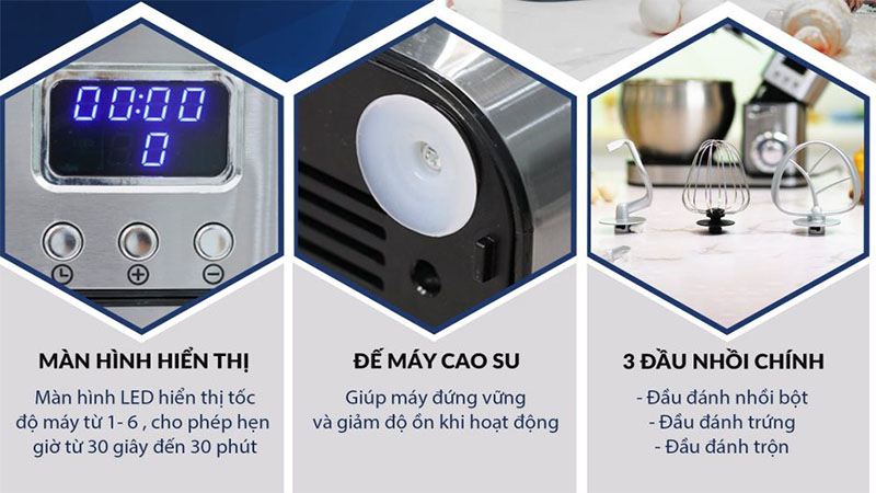 may-nhoi-bot-danh-trung-unie-em5-2 Thiết kế của Máy nhồi bột đánh trứng Unie EM5