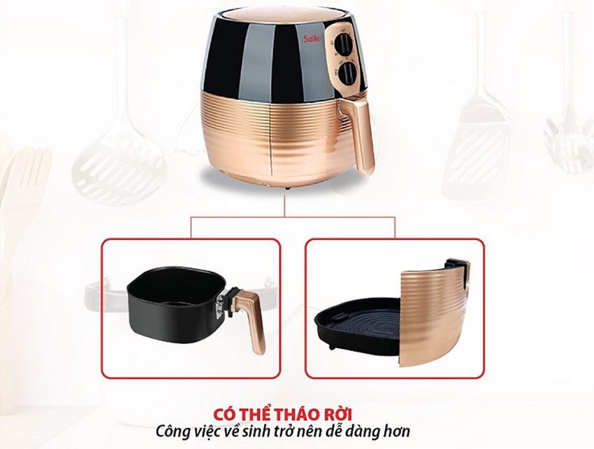 noi-chien-khong-dau-saiko-fry-5000t-8 Lòng nồi chiên của Nồi chiên không dầu Saiko FRY-5000T