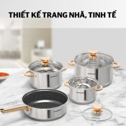 Bộ nồi 4 chiếc inox 5 đáy Sunhouse 24cm SHG789