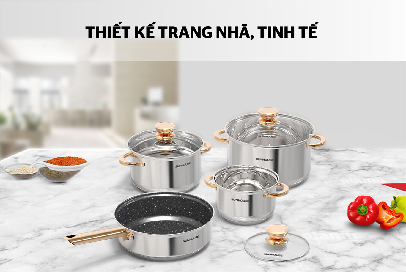 Bộ nồi 4 chiếc inox 5 đáy Sunhouse 24cm SHG789 8 1 IIUN17