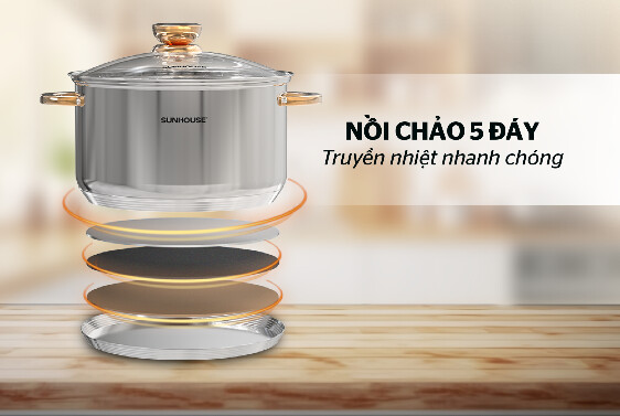 Bộ nồi 4 chiếc inox 5 đáy Sunhouse 24cm SHG789 10 1 gB3n74