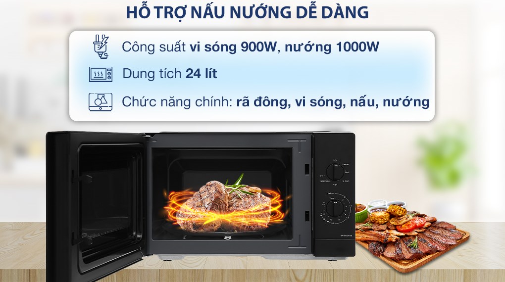 Lò vi sóng có nướng Panasonic NN-GM34NBYUE 24 lít 2 lo vi song panasonic nn gm34nbyue 24 lit638206905196477695